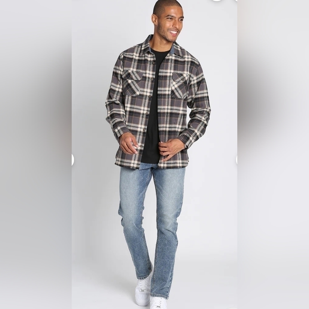 Black Brawny Flannel & Thermal 2-Pack Men shirt&t shirt Size M